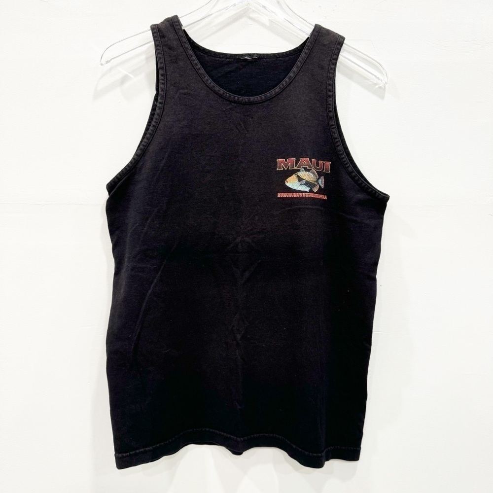 Vintage Maui Black Tanktop National Fish